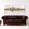 Chinese Factory Wholesale 100% Hand painted Canvas Wall art Modern style city view Abstract Scenery Oil Painting on Canvas